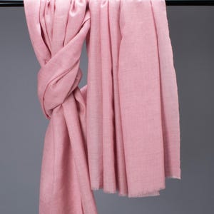 Baby Pink Handspun Pashmina Shawl | Pure Cashmere Wrap | Soft Lightweight Scarf | Elegant Gift for Her | Handmade Ethical Scarf