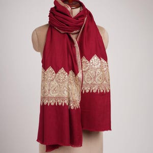 Gold Tilla bestickter Kashmiri Pashmina Schal