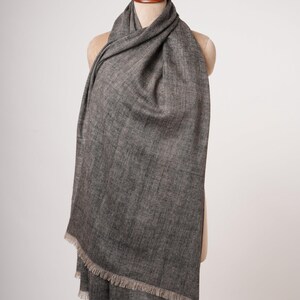 Carbon Black Handwoven Handspun Baby Soft Pashmina Shawl – Pure Luxury