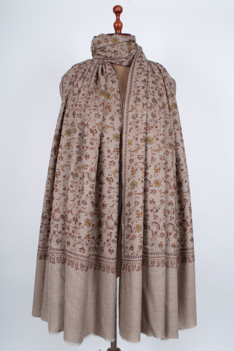 XL Pure Pashmina Shawl, Authentic Kashmiri Wrap, Oversized Shawl, Travel Wrap, Summer Necessities, Natural Zati Wrap, 54x108 ARMAGH image 2
