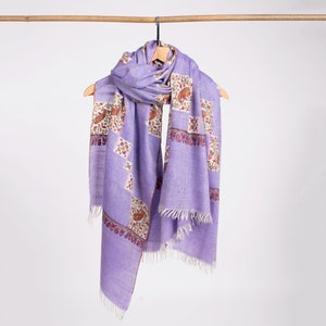 Pure Cashmere Pashmina Shawl | Sozni Embroidery | Handloom Woven & Hand Embroidered in Kashmir | Soft Elegant Wrap | Heritage Scarf Gift