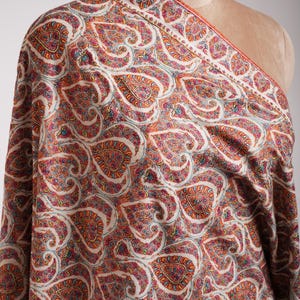 White Pashmina Jamavar Shawl | Hand Sozni Embroidered Pure Cashmere Wrap | Lightweight Soft Scarf | Timeless Luxury Gift for Women