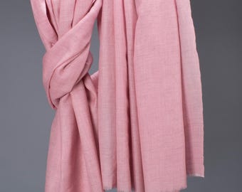 Blush Pink Solid Pashmina Shawl | Pure Handwoven Cashmere Wrap | Baby Soft Scarf | Minimalist Gift for Women | Cozy Scarf | Shahkaar Scarf