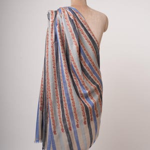 Gradient Blue Pashmina Shawl | Soft Handwoven Cashmere with Delicate Embroidery | Slow Fashion Statement Wrap | Ethical Luxury Gift