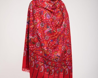 Chal de pashmina Kani Jamavar artístico tejido a mano / Chal de cachemira pura de Cachemira / Chal suave y elegante / Regalo hecho a mano para ella