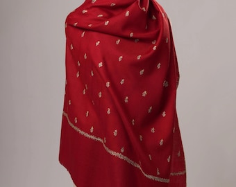 Machie Booti Fine Wool Hand Embroidered Kashmiri Shawl