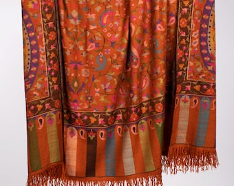 Super Kani Pure Pashmina Shawl, Authentic Handmade Wrap, Oversized Shawl, Travel Wrap, Extra Large Shawls, Natural Wraps, 54x108" - CORTEZ