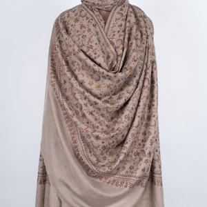 XL Pure Pashmina Shawl, Authentic Kashmiri Wrap, Oversized Shawl, Travel Wrap, Summer Necessities, Natural Zati Wrap, 54x108 ARMAGH image 1