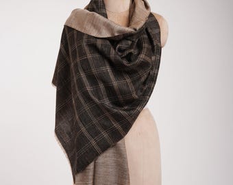Dorukha Handloomed Indian Cashmere Wrap | Reversible Pashmina Shawl | Lightweight Soft Wool Scarf | Artisanal Accessory | Luxury Gift