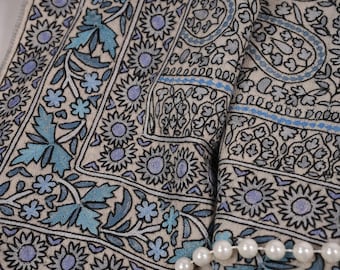 Hand Embroidered Soft Natural White Handwoven Pashmina Shawl
