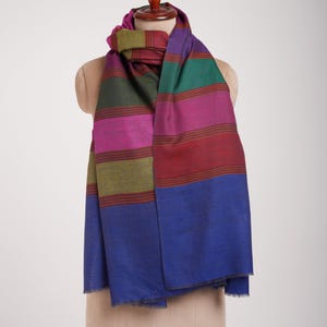 Cobalt Blue Dachi Pashmina Shawl | Handwoven Indian Cashmere Wrap | Soft Lightweight Scarf | Luxury Kashmiri Winter Gift for Her