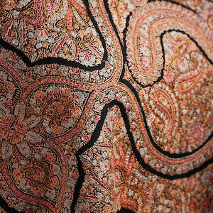 Minute Silk threads Embroidered In Black Pashmina Jamavar Shawl