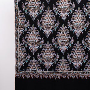 Exclusive Black Festival Pashmina, Original Shawls, Indian Embroideries, Made in Kashmir Gifts, 40x80 MACCLESFIELD image 8