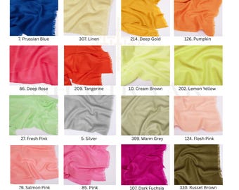 29 Fresh Pashmina Colors | 100% Pashmina Scarf | Cashmere Wrap | Soft Lightweight Shawl | Handwoven Kashmiri Stole | All Season Gift