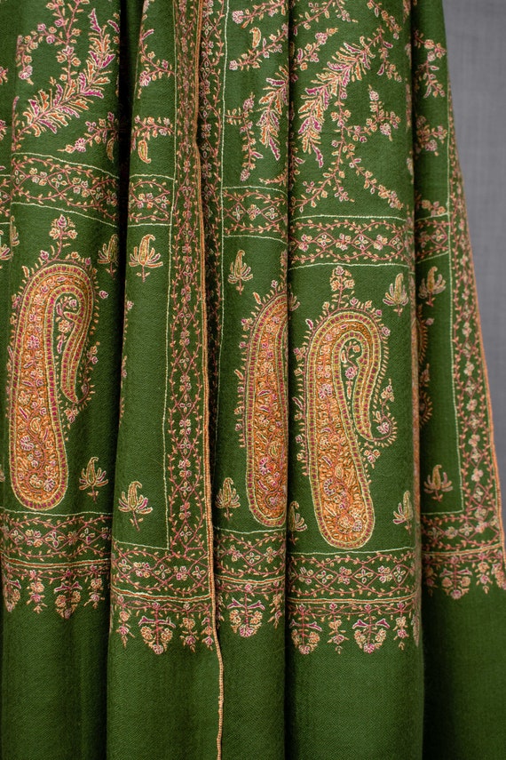 Elegant Sozni Embroidery Pure Pashmina Kashmiri Shawl | Etsy