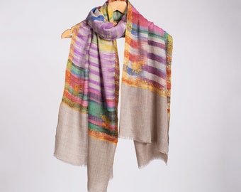 Handloomed Magic Weave Cashmere Shawl with Hashia Hand Embroidery – Luxurious Pashmina Wrap | Shahkaar Pashmina