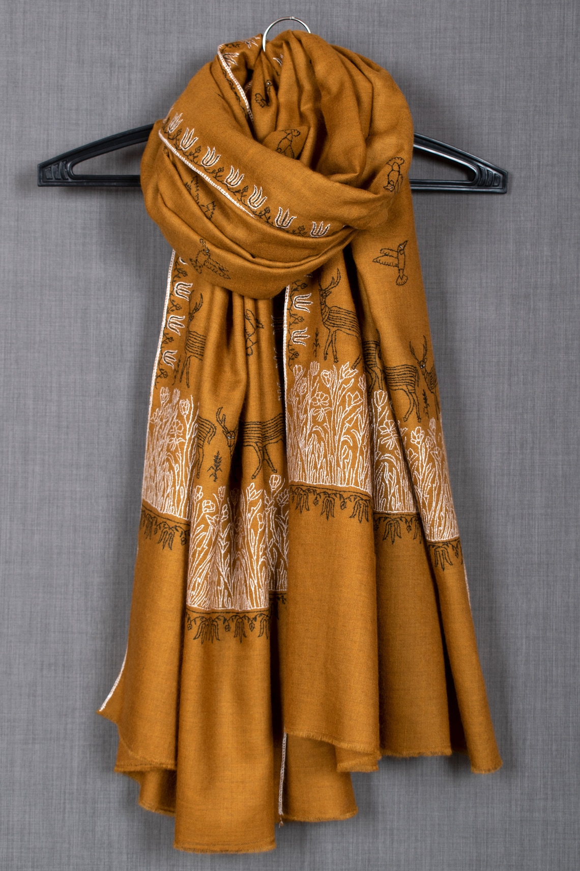 Batool Collection Pashmina Shawl No. 2 Sozni Needlework Wrap image 1