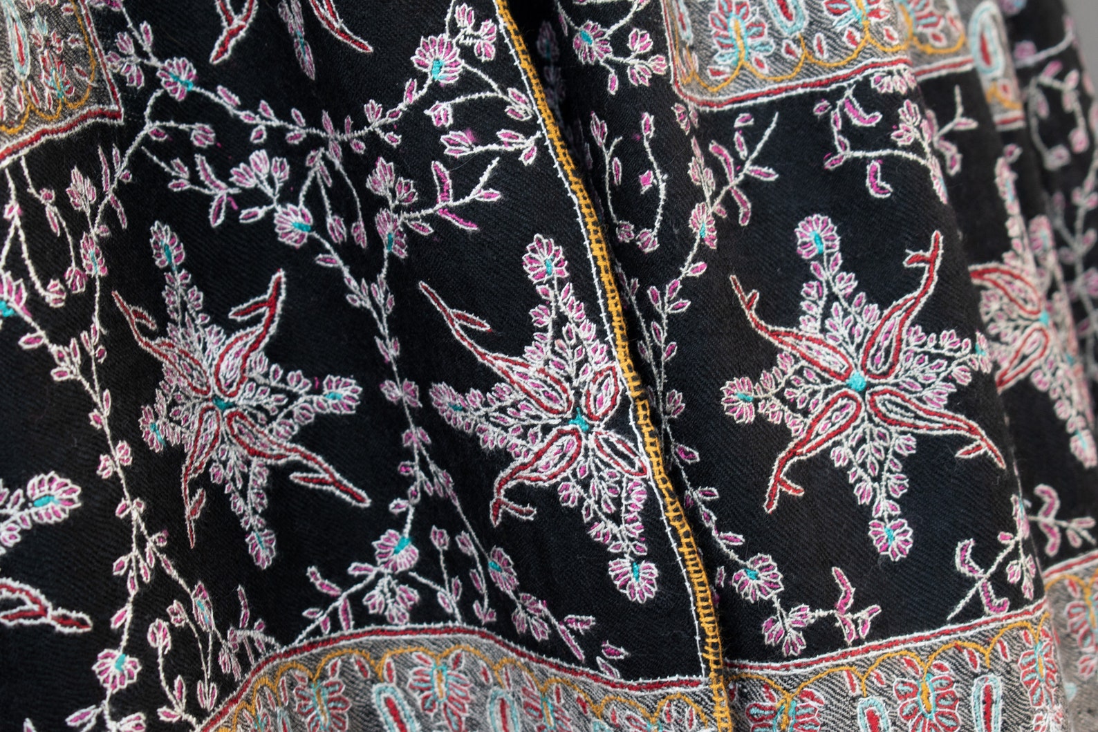 Cashmere Nasreen Embroidered Shawl Kashmiri Pashmina Craft | Etsy