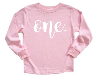 First birthday shirt | birthday shirt | one shirt | girl birthday shirt | girl first birthday shirt | birthday outfit | Long sleeve birthday