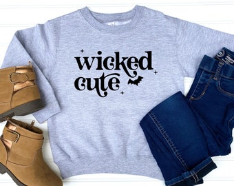 Wicked Cute | Wicked cute sweatshirt | Halloween sweatshirt | Girls Halloween sweatshirt | Toddler Halloween sweatshirt | Wicked sweatshirt
