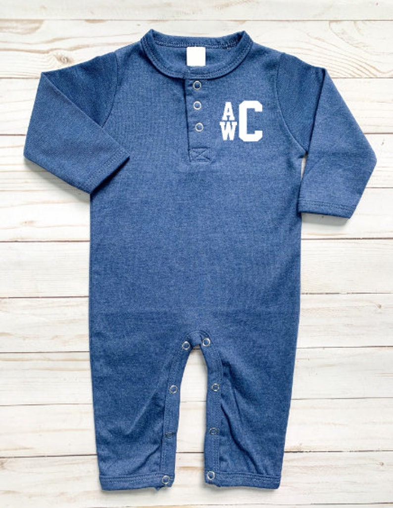 Baby Boy Romper Baby Boy Monogram Boy Monogram Monogram Etsy