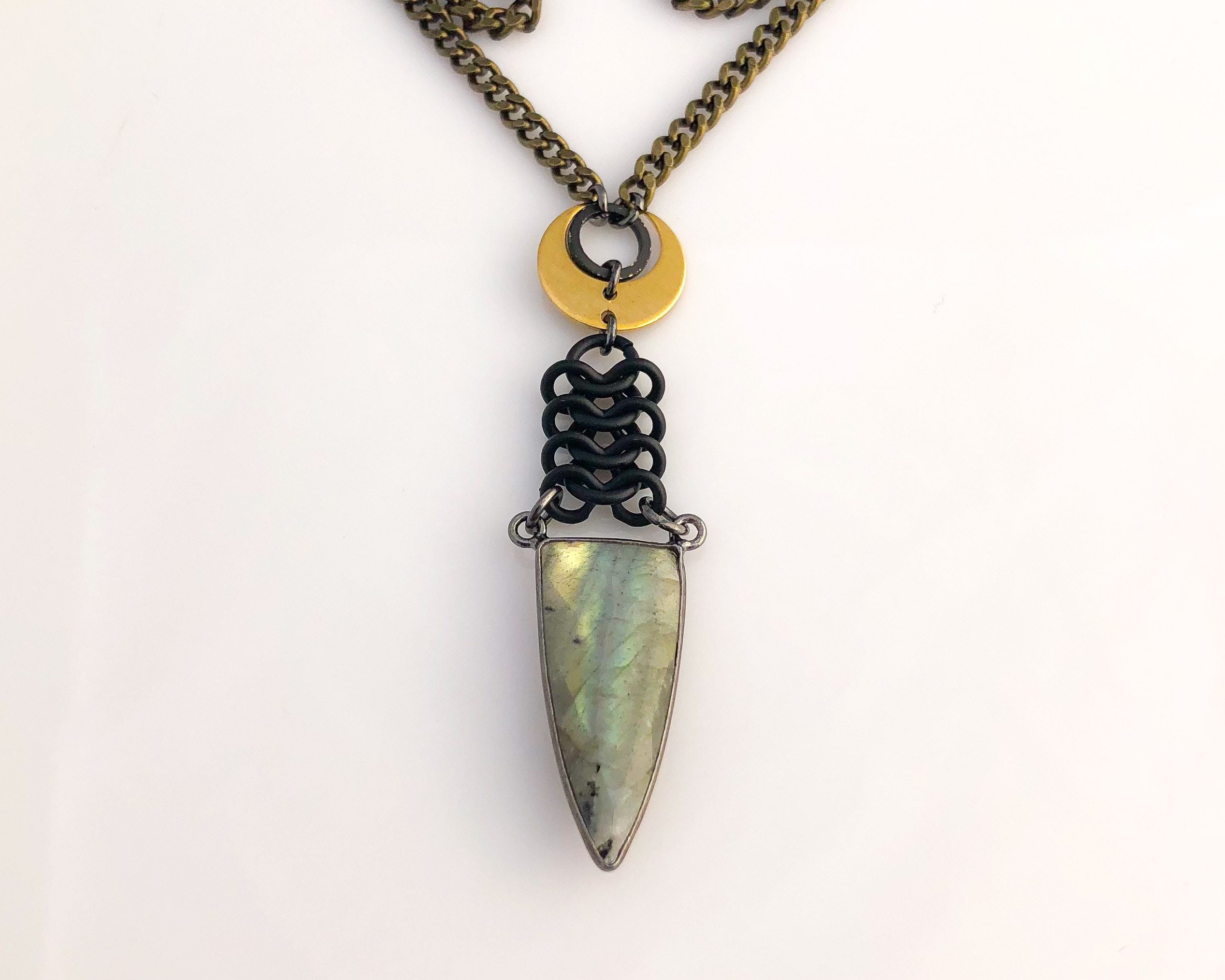 Mens crystal necklace Etsy