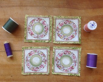 4 Victorian Dish Plates Sew-On Set for DIY projects