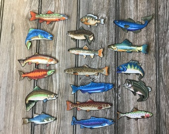 18 Fish Iron-On Cotton Fabric Appliques for DIY Projects