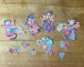 10 Piece Spring Fairy Angel & Flower Iron-On Cotton Fabric Appliques