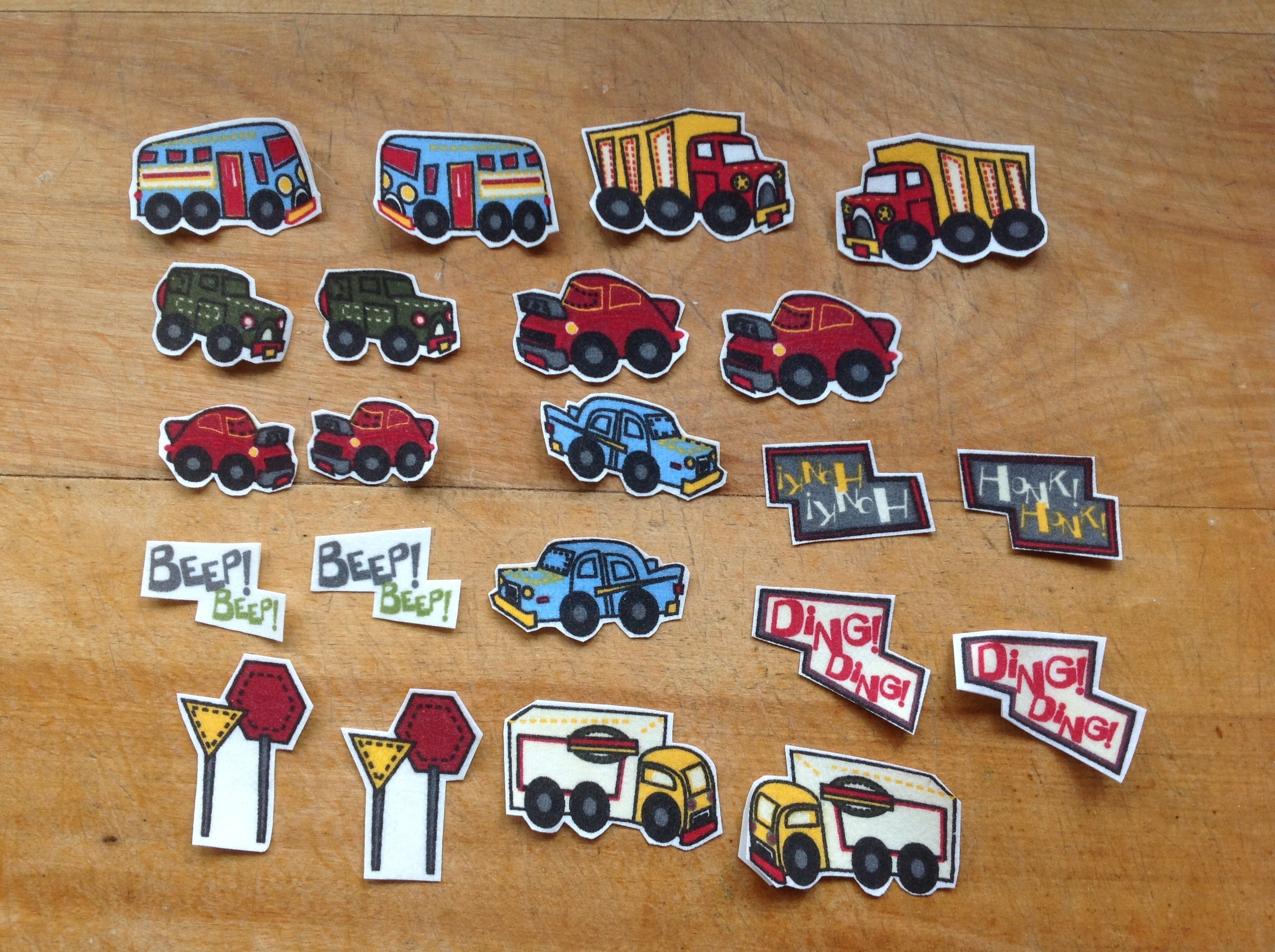 22 Piece of Little Car Bus and Truck Theme Iron-on Cotton - Etsy