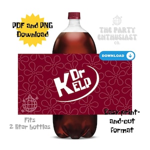 Dr. Kelp Juice Under the Sea 2L/1Gal Utskrivbar Flasketikett