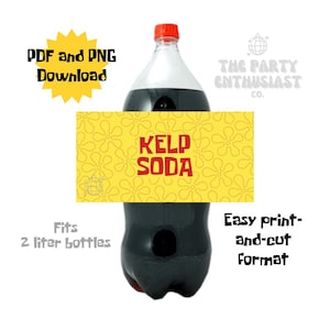 Kelp Soda Under the Sea 2L Printable Soda Bottle Label