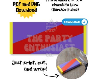 Envoltorio de barra de chocolate imprimible bajo el mar