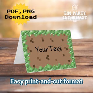 Pixel Craft Block Party Food Label Tent