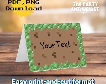 Pixel Craft Block Party Food Label Tent