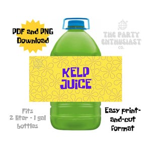 Kelp Juice Under the Sea 2L/1Gal Printable Bottle Label