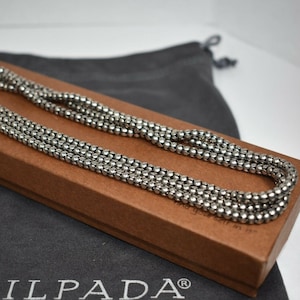 Silpada Triple Multi Strand Oxidized 925 Sterling Silver Popcorn Necklace RARE Retired