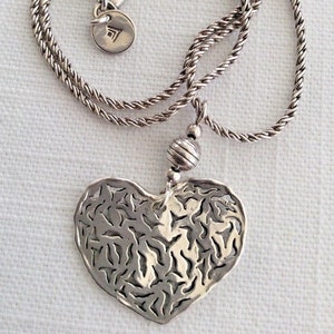 Silpada Filigree Heart Pendant Necklace Sterling Silver 925 Retired Vintage