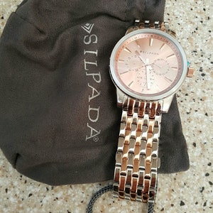 Silpada acero inoxidable robar en primer rubor reloj dos tonos