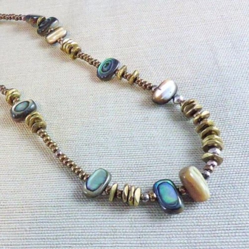 Silpada Sterling Silver Bronze Seed Bead Shell Necklace 925 Etsy