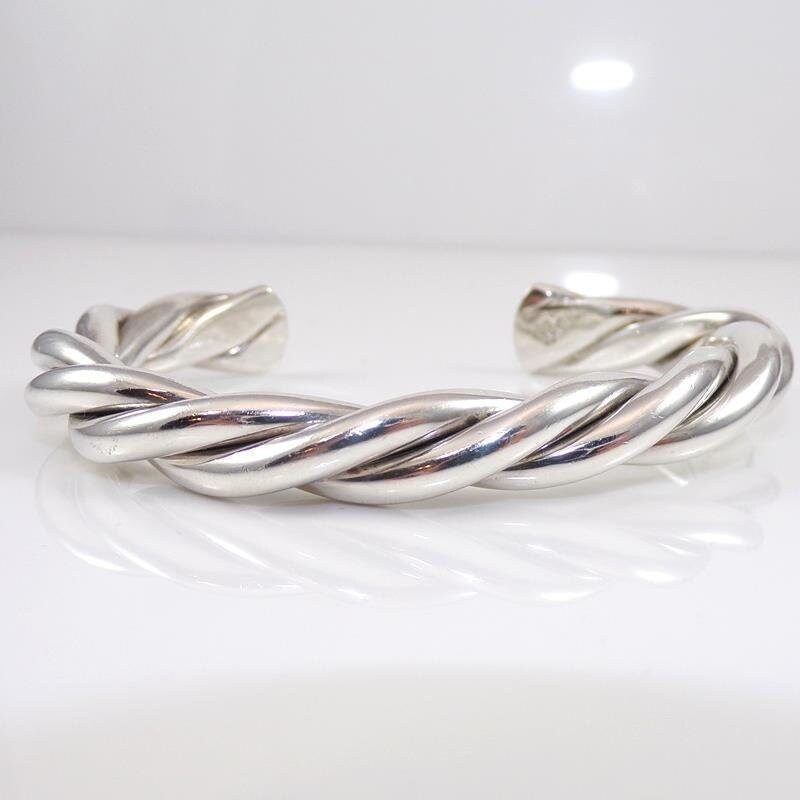 Silpada ハンマー打ち 925 シルバー ヴィンテージ カフブレスレット