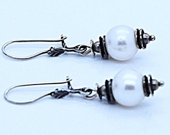 SILPADA Sterling Silber 925 „Light the Way“ Perlenohrringe Vintage-Qualität