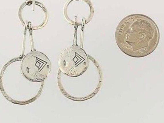 Silpada Circle Disk Dangle Drop Hammered Oxidized… - image 4