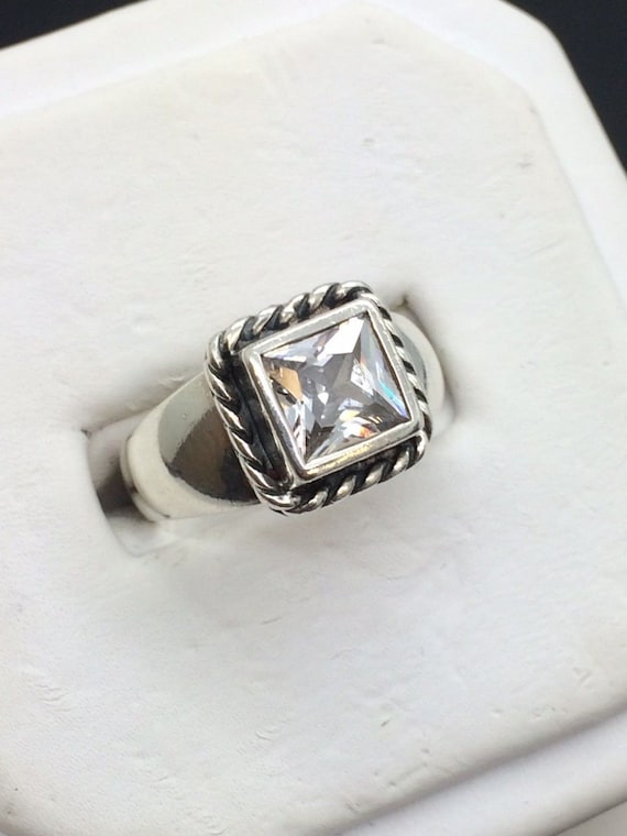 Silpada Size 8 Ring Sterling Silver Cubic Zirconi… - image 1