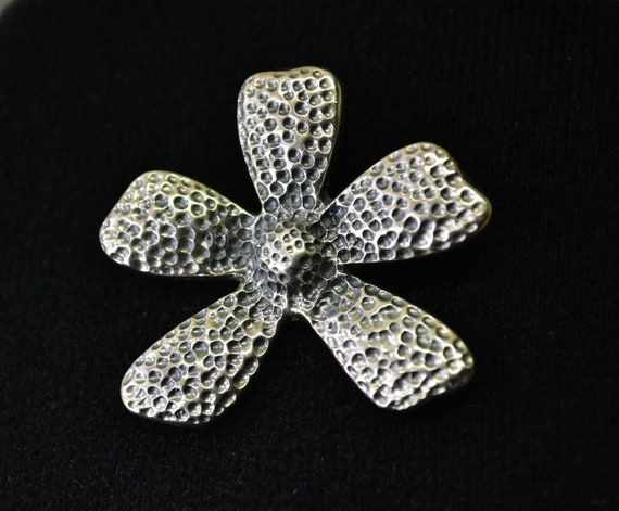 Silpada Sterling Silver Pendant Flower Hammered Textured Retired