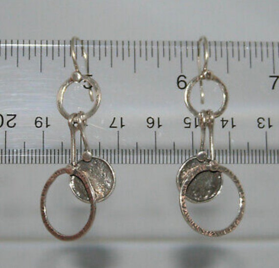 Silpada Circle Disk Dangle Drop Hammered Oxidized… - image 10