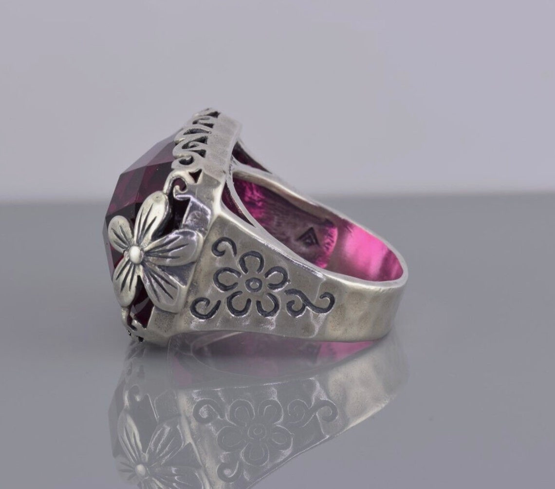 Silverious Berry Rings Silpada Sterling Silver Pink Berry Licious R2306 Flower Band Ring Size ...