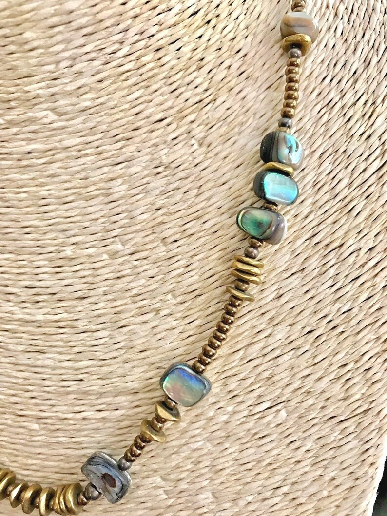 Silpada Sterling Silver Bronze Seed Bead Shell Necklace 925 Etsy