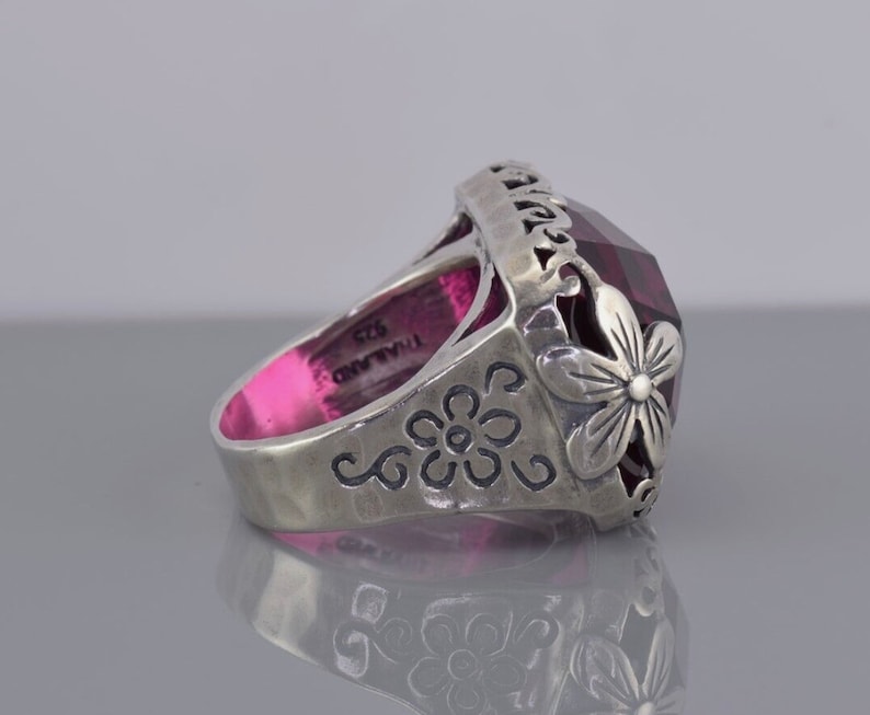 Silverious Berry Rings Silpada Sterling Silver Pink Berry Licious R2306 Flower Band Ring Size ...