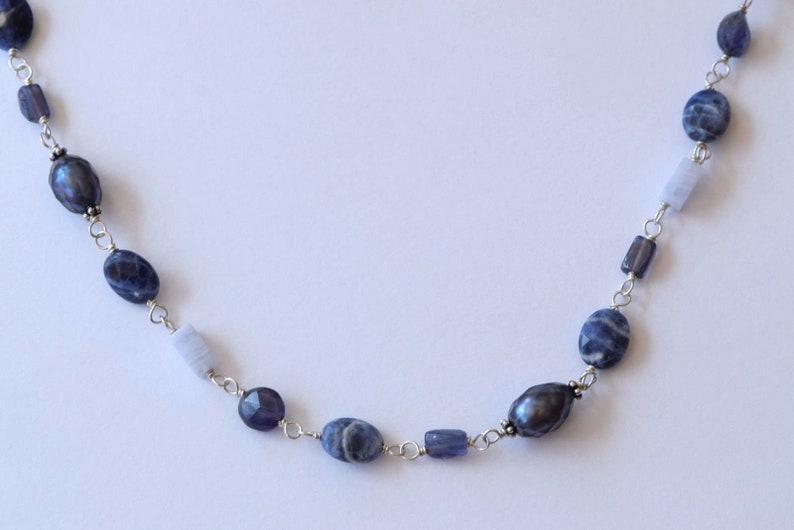 Silpada Sterling Silver Sodalite Blue Lace Chalcedony Pearl - Etsy